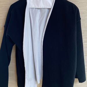 MARNI Black knit cardigan lined  in white  -size 42